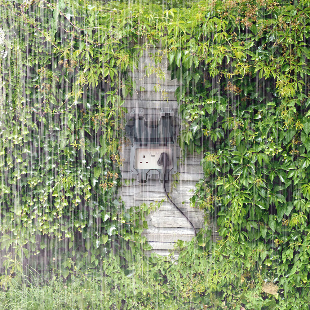 Ener-j SHA5275 Smart WiFi Weatherproof 13A Twin Wall Sockets with 1 USB Port (IP55)