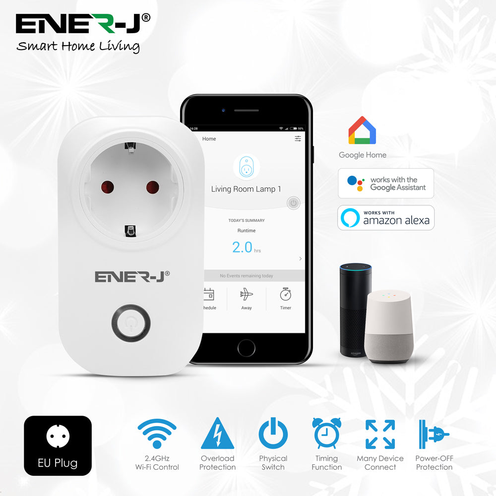 Ener-j SHA5280 WiFi Smart Plug with Energy Monitor, EU Plug (max 1600W)