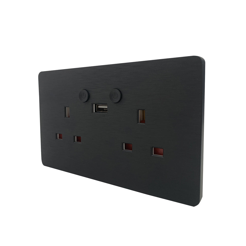 Ener-j SHA5282X Smart WiFi 13A WiFi Twin Wall Sockets with 1 Type-C (Black)