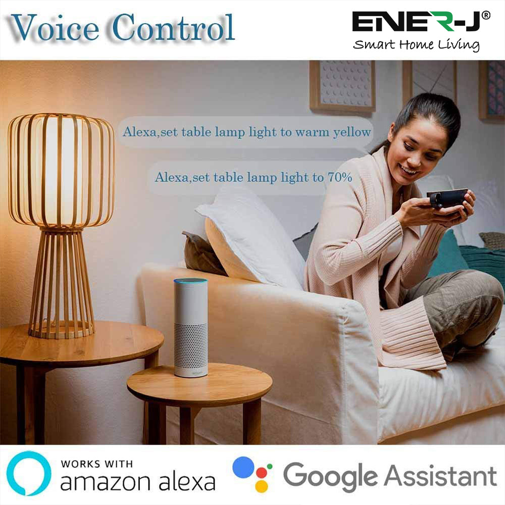 Ener-j SHA5286-3 Smart WiFi GU10 LED Lamp 5W, RGB+W+WW, Dimmable Pack of 3