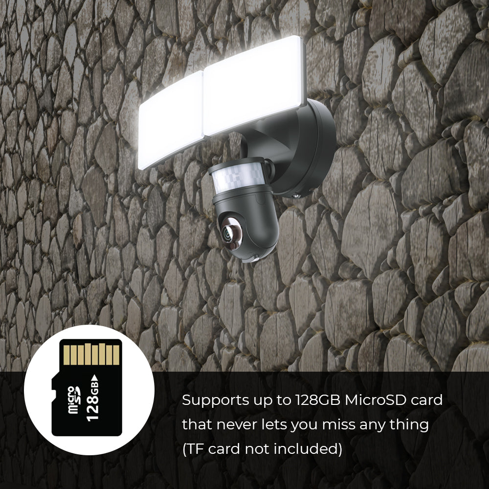 Ener-j SHA5294 Wifi Outdoor Security Kit with IP Camera and twin LED Floodlight, 2 way audio, Black