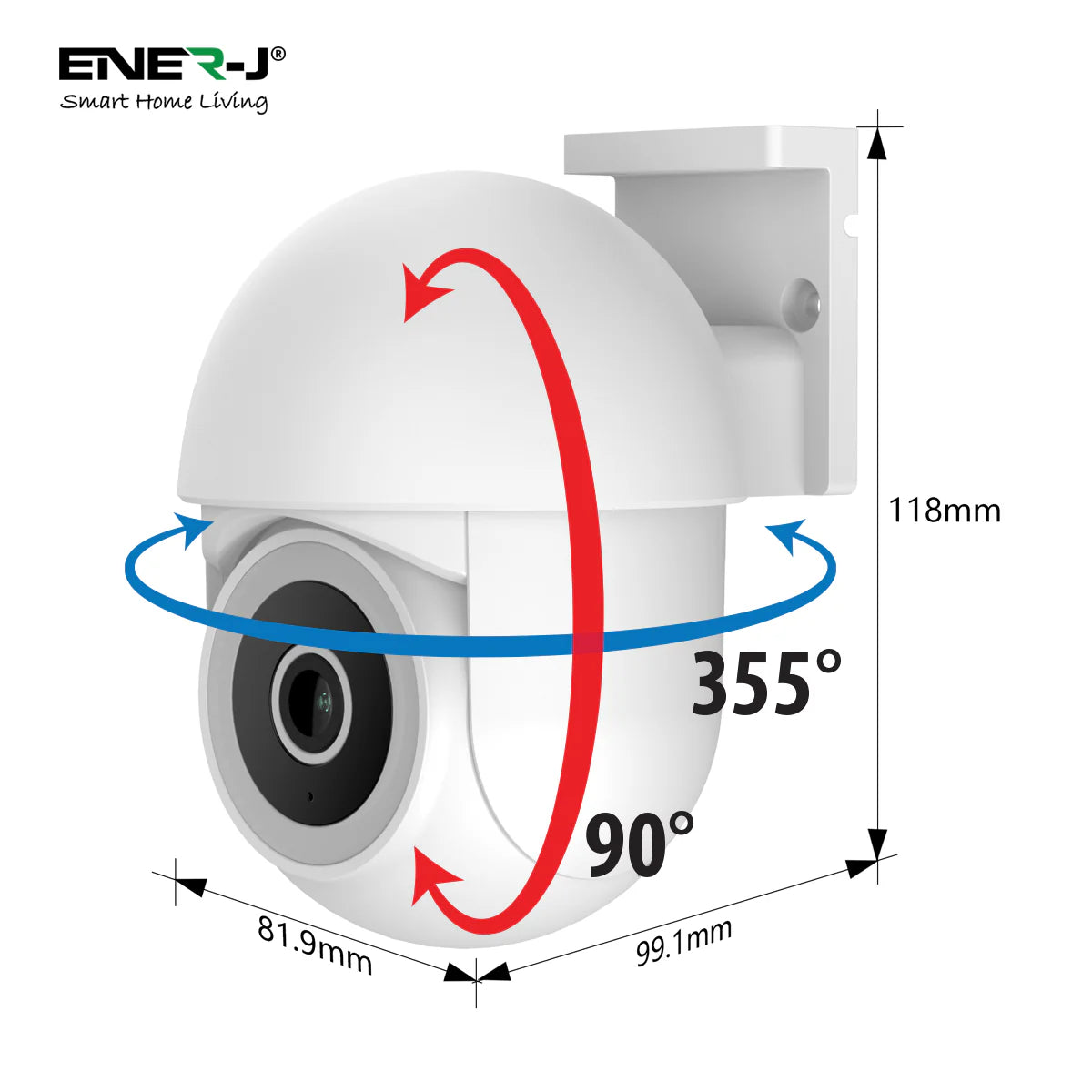 Ener-j SHA5295 Smart WiFi Dome Outdoor IP Camera, IP65