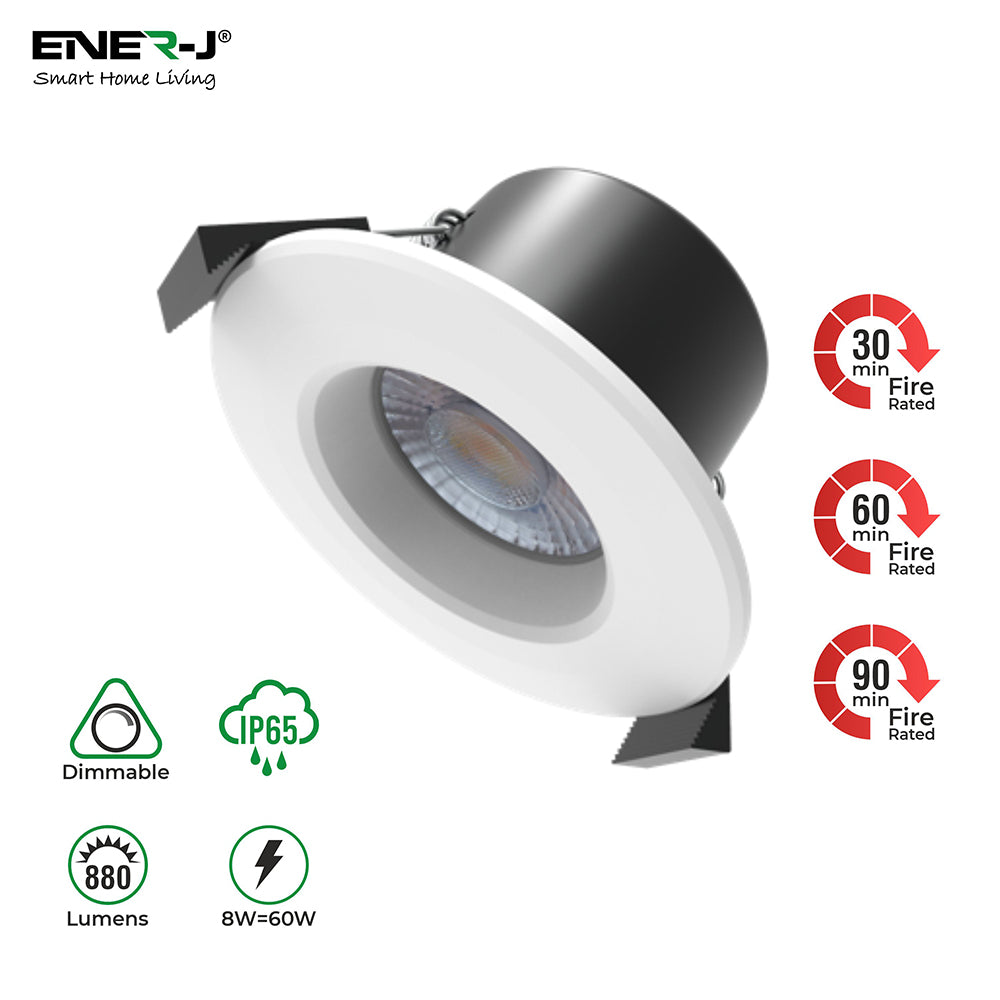 Ener-j SHA5296X Smart WiFi Fire Rated Downlight, 8W, CCT Changeable & Dimming
