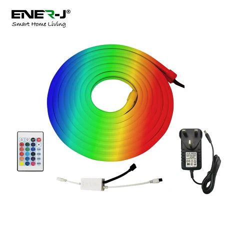 Ener-j SHA5297X Smart WiFi RGB LED Neon Strip Kit 12V, 3 meters, IP65