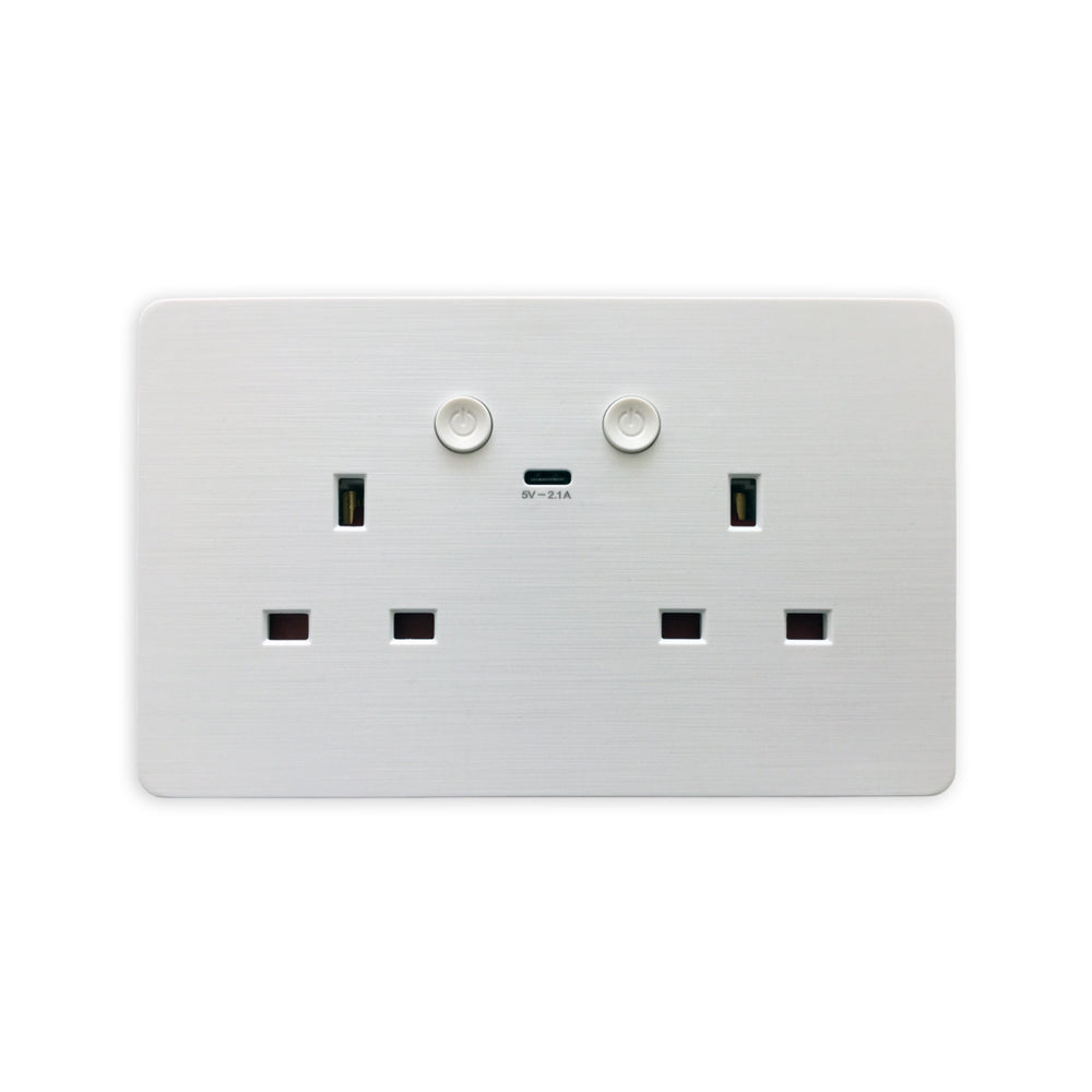 Ener-j SHA5302 Smart WiFi 13A WiFi Twin Wall Sockets with 1 Type-C (White)