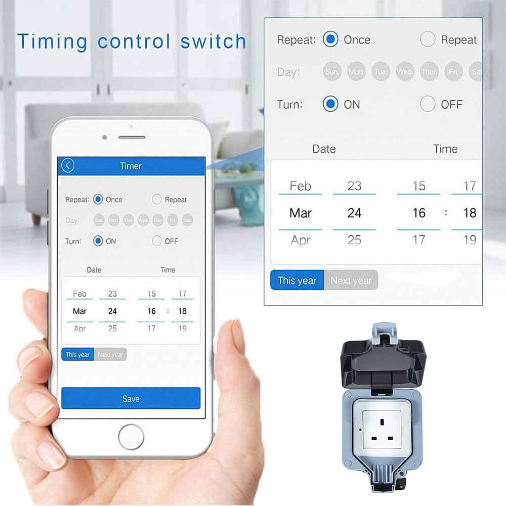 Ener-j SHA5303 Smart WiFi Waterproof Single Socket (IP55)
