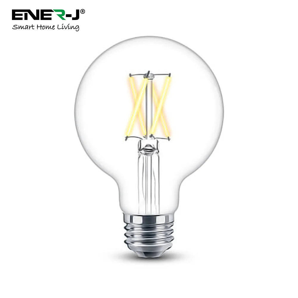 Ener-j SHA5309-3 Smart WiFi CCT Changing & Dimmable Amber Glass G95 LED Globe Lamp E27 8.5W Pack of 3