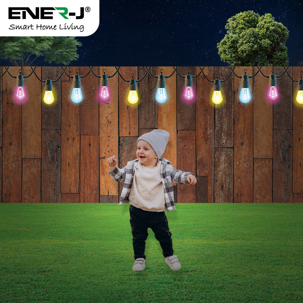 Ener-j SHA5315-3 Wi-Fi LED String Light with RGB+WW, 7.3M and 12pcs LED Bulbs withPlug & Play Power Supply Pack of 3