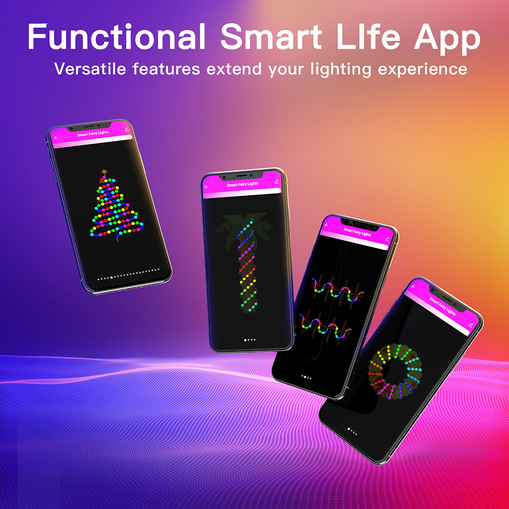 Ener-j SHA5326 Smart RGB Fairy Lights with 5 Meters length, 50 LEDs, WiFi+BLE+IR Remote control