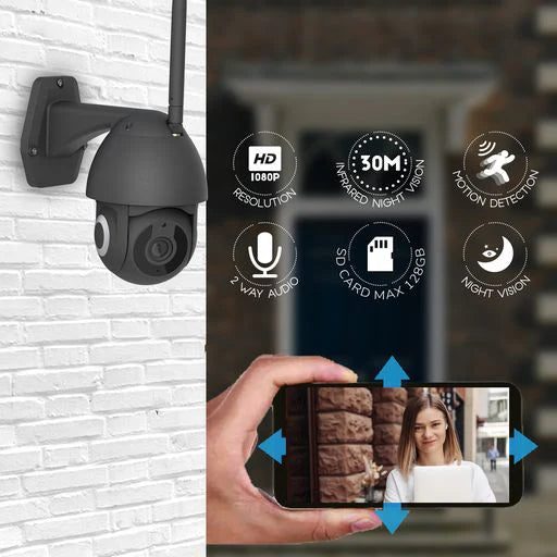 Ener-j SHA5341 Smart Wi-Fi PTZ Dome Outdoor IP Camera Black Housing, IP65