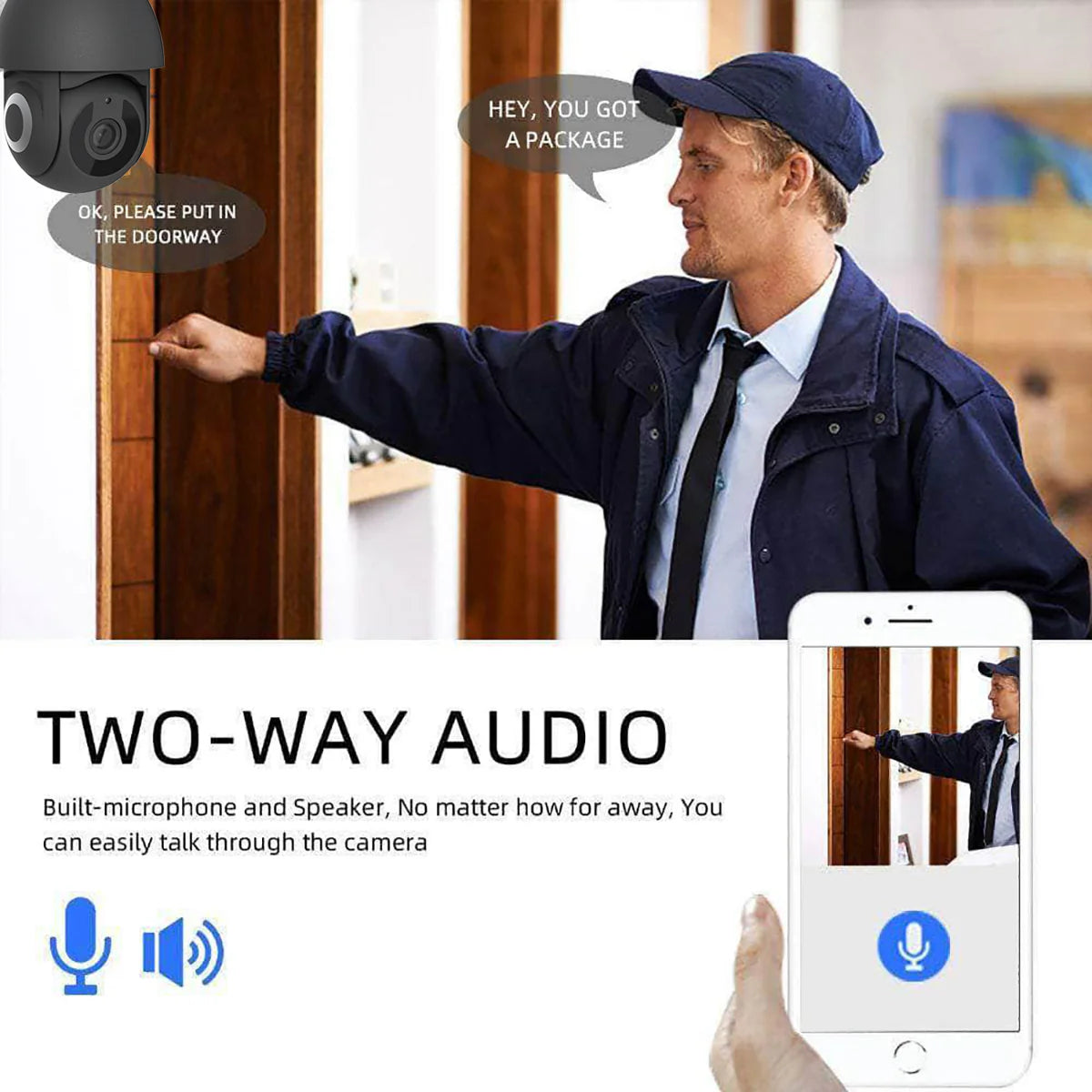 Ener-j SHA5341 Smart Wi-Fi PTZ Dome Outdoor IP Camera Black Housing, IP65