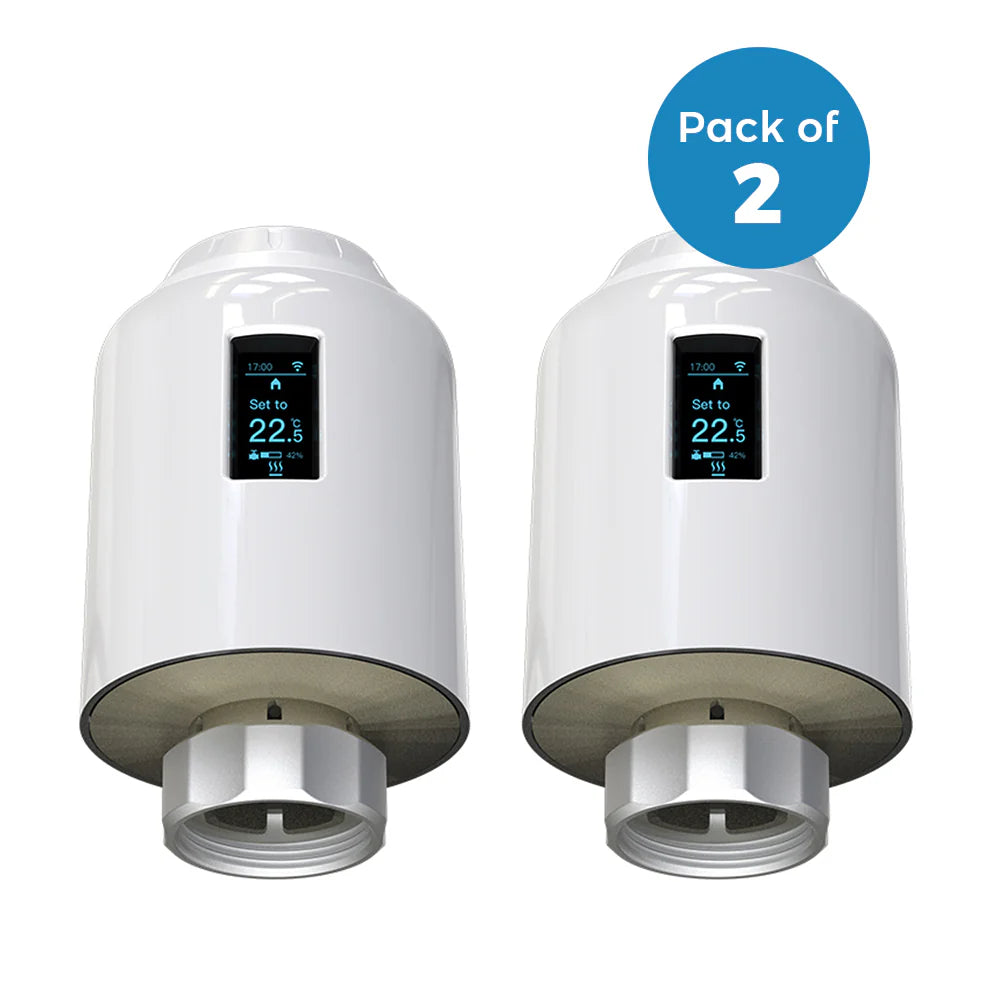 Ener-j SHA5348-2 Smart Thermostatic Radiator Valve, No Hub Needed, APP & Voice Control Pack of 2