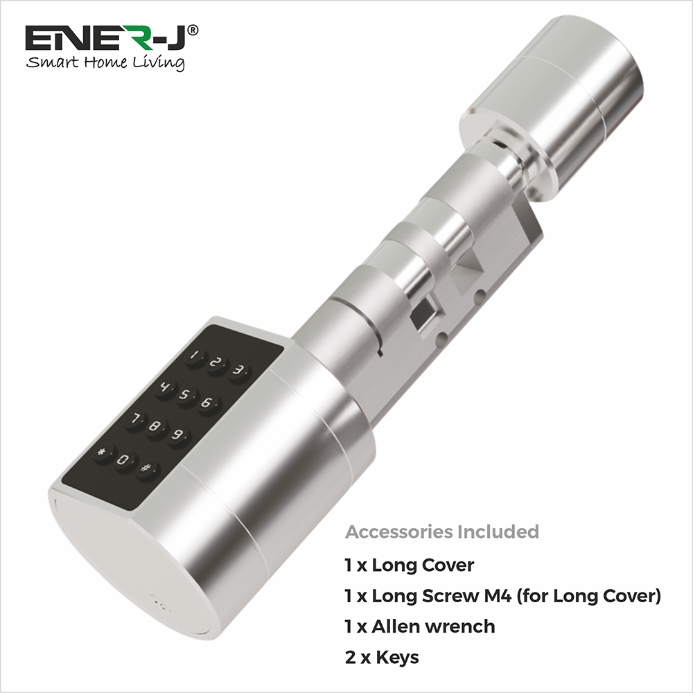 Ener-j SHA5349 Smart Adjustable Cylinder Bluetooth Doorlock with fingerprint and digital keypad unlocking