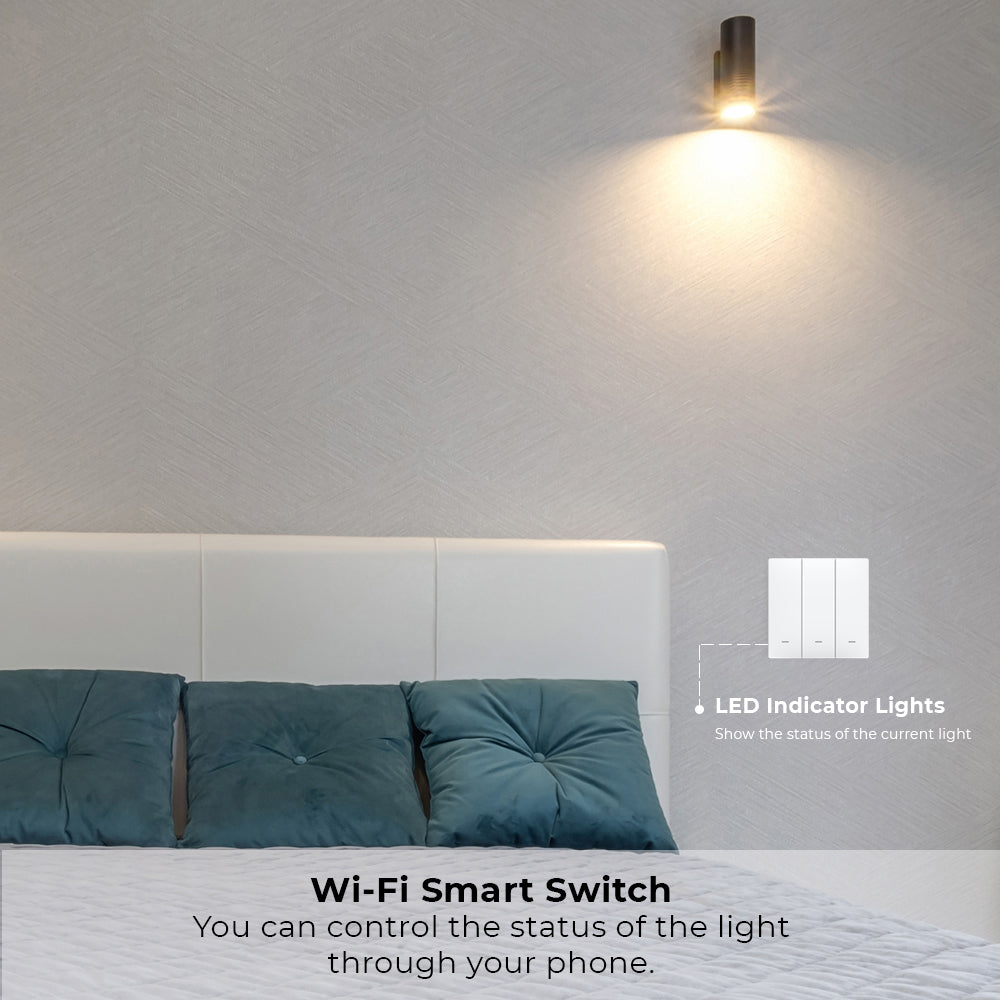 Ener-j SHA5353 3 Gang Smart Push Button Mechanical Light Switch, No Neutral Needed, APP & Voice Control