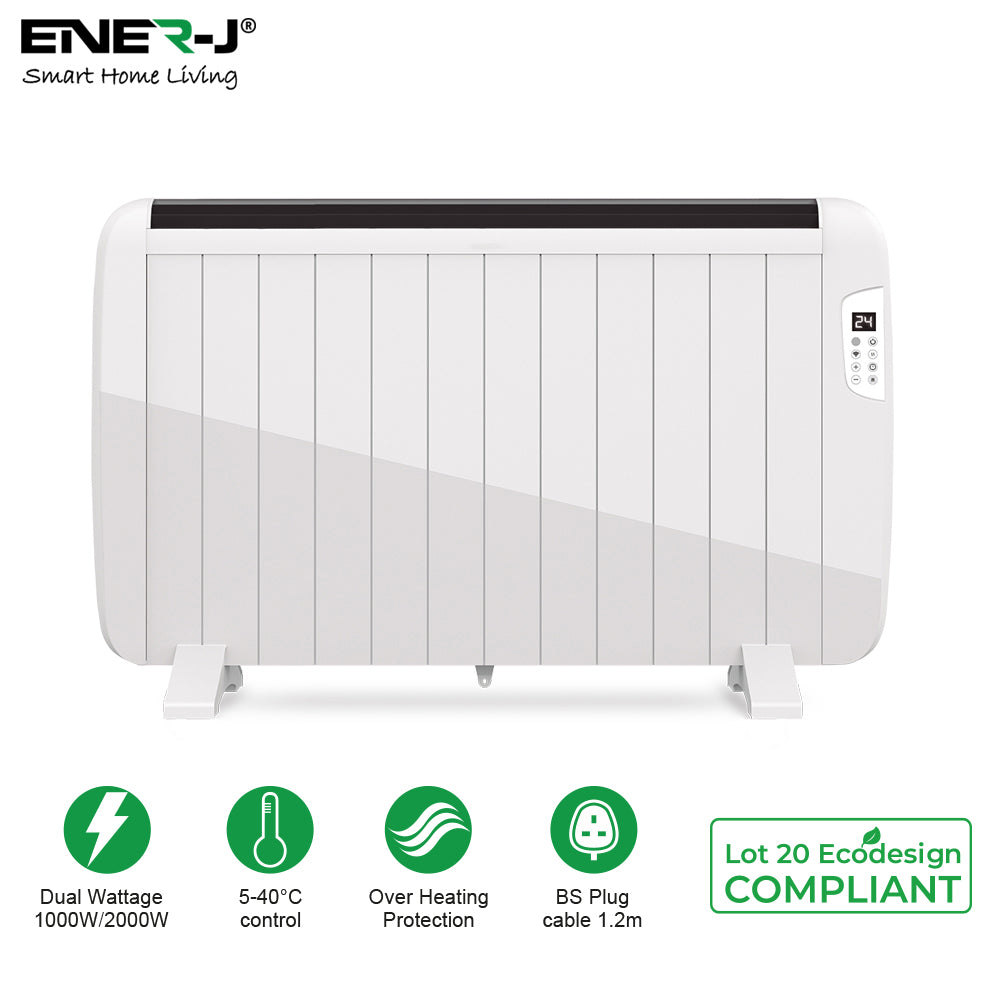 Ener-j SHA5355W Smart WiFi Radiator Heater 2000W, White Body (1000x585x55mm)