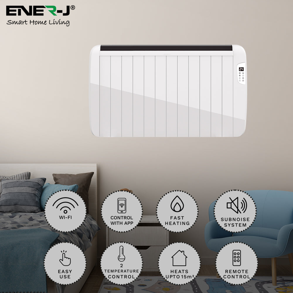 Ener-j SHA5355W Smart WiFi Radiator Heater 2000W, White Body (1000x585x55mm)