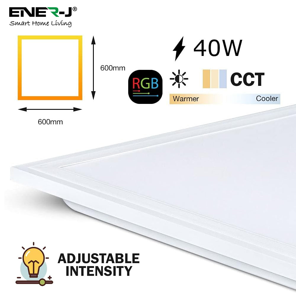 Ener-j SHA5356 600*600mm Smart RGB+CCT Backlit Panels 40W with remote, APP & Voice Control