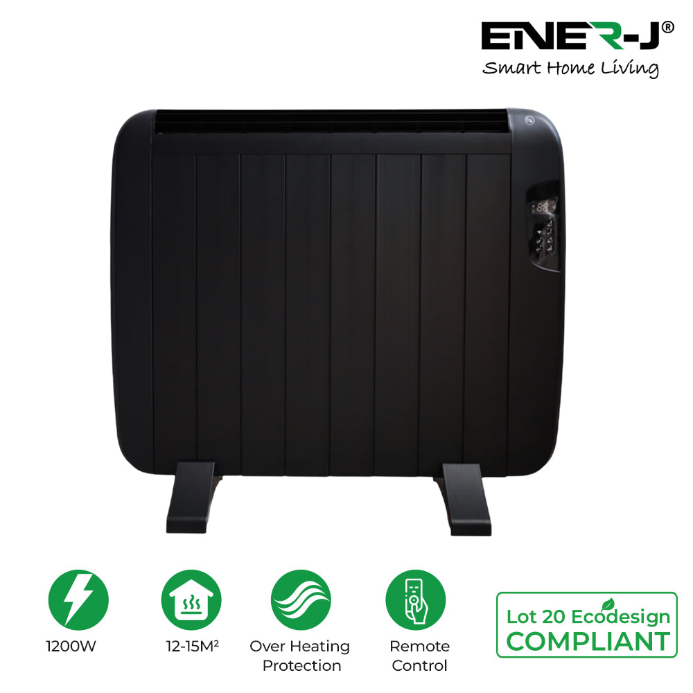 Ener-j SHA5360B Smart WiFi Radiator Heater 1200W, Black Body (720x580x55mm)