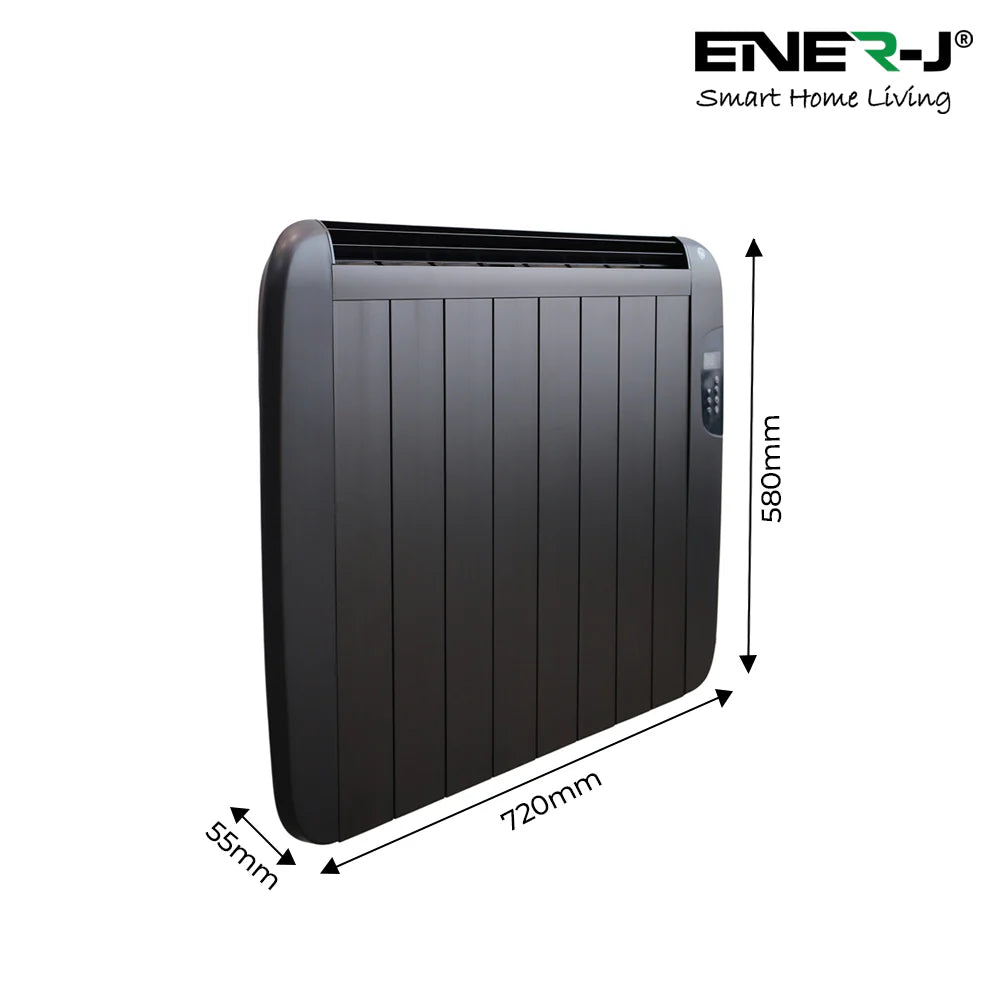 Ener-j SHA5360B Smart WiFi Radiator Heater 1200W, Black Body (720x580x55mm)