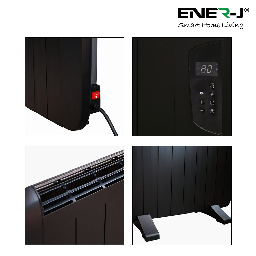 Ener-j SHA5360B Smart WiFi Radiator Heater 1200W, Black Body (720x580x55mm)