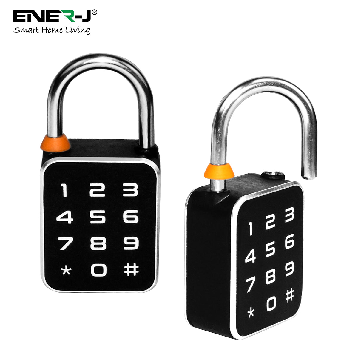 Ener-j SHA5362 Smart Padlock, Works with fingerprint, Passcodes, APP control (Bluetooth), IP65