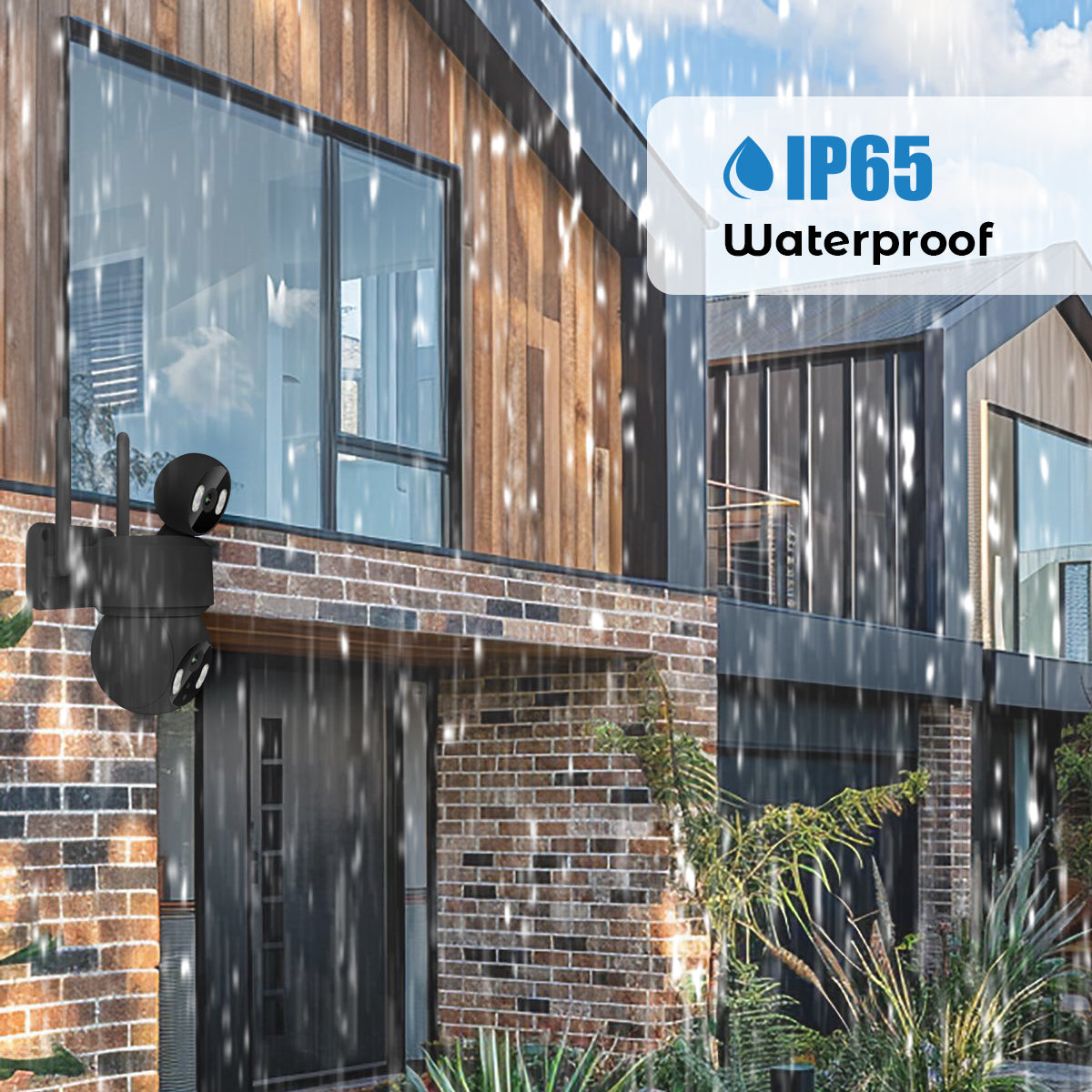 Ener-j SHA5364 Smart Wi-Fi Dual Lens Outdoor Dome IP Camera Black Housing, IP65