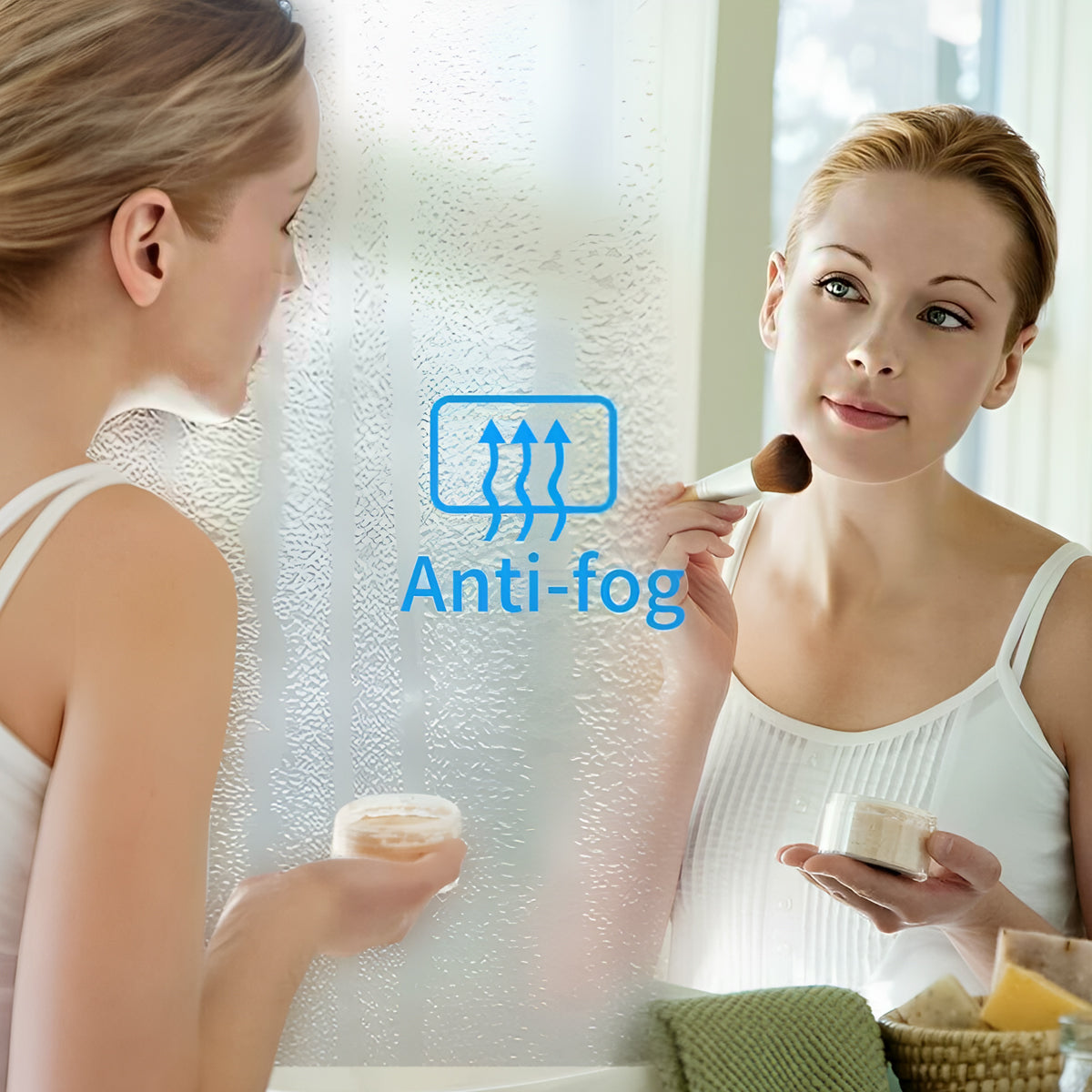 Ener-j SHA5366 LED Mirror CCT & Dimming in front & RGB in borders with Bluetooth Speaker, Round shape