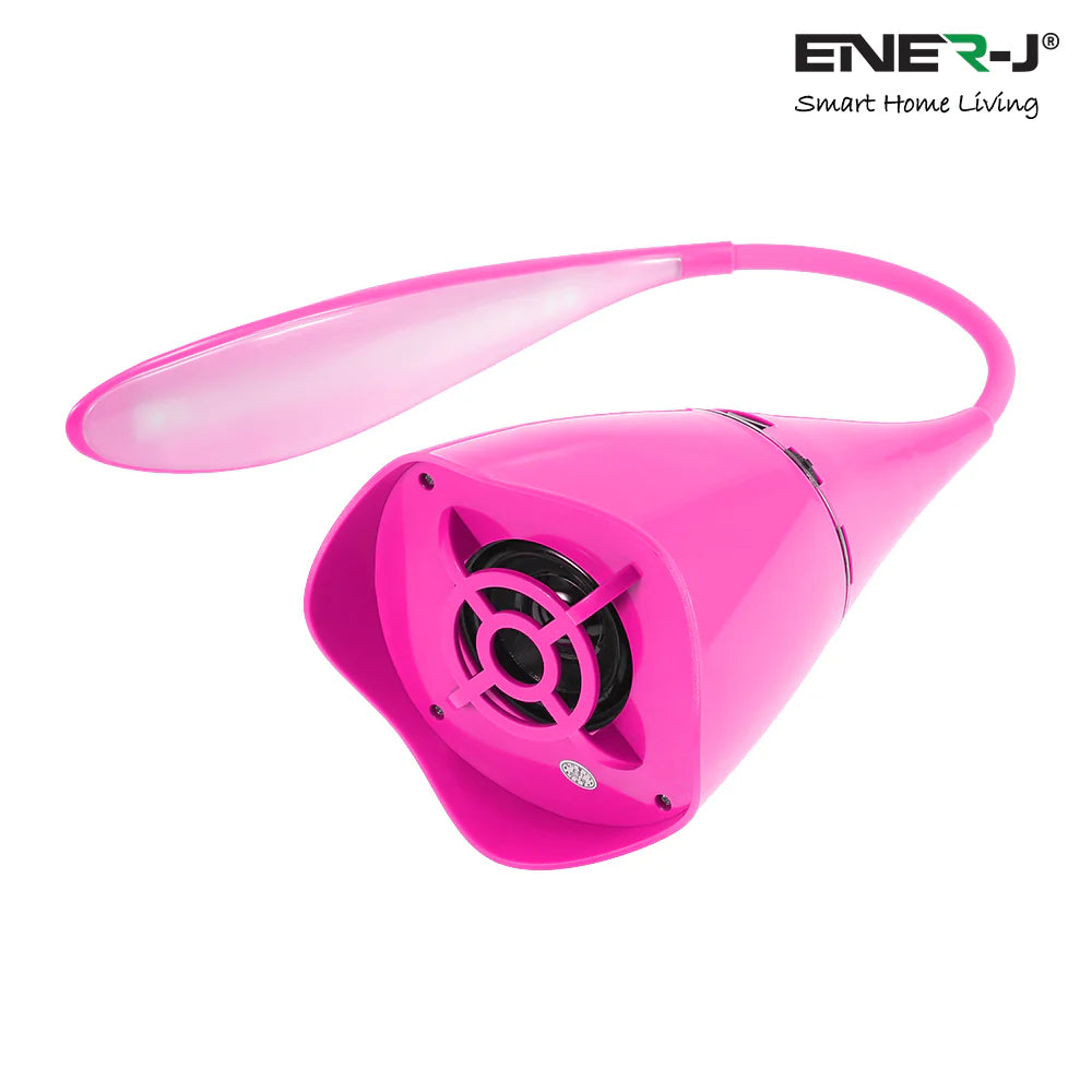 Ener-j T11D LED Table Lamp with Bluetooth Speaker - Pink