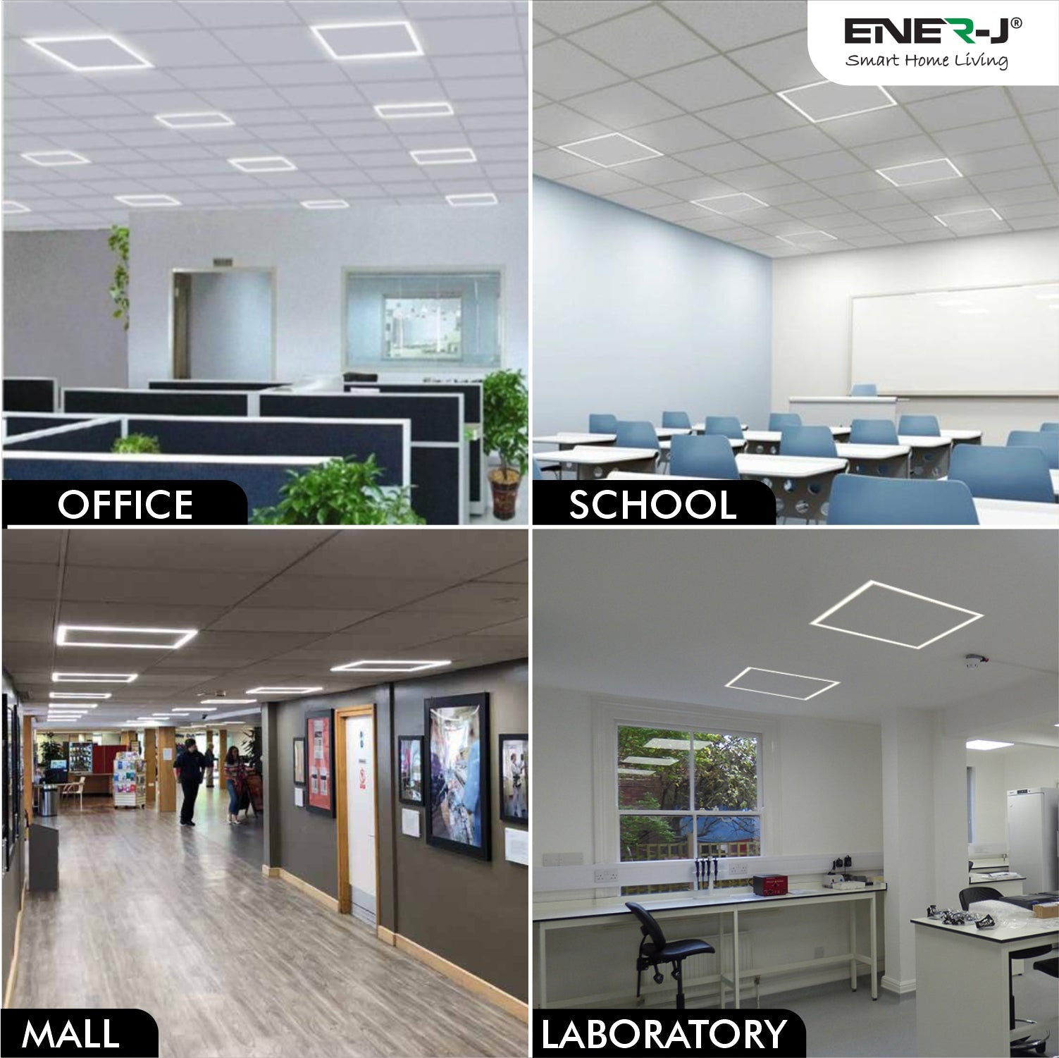 Ener-j T162 LED Borderline Panel 60x60 40W 4000 Lumens, CCT Switchable (6500K-4000K-3000K) Pack of 2