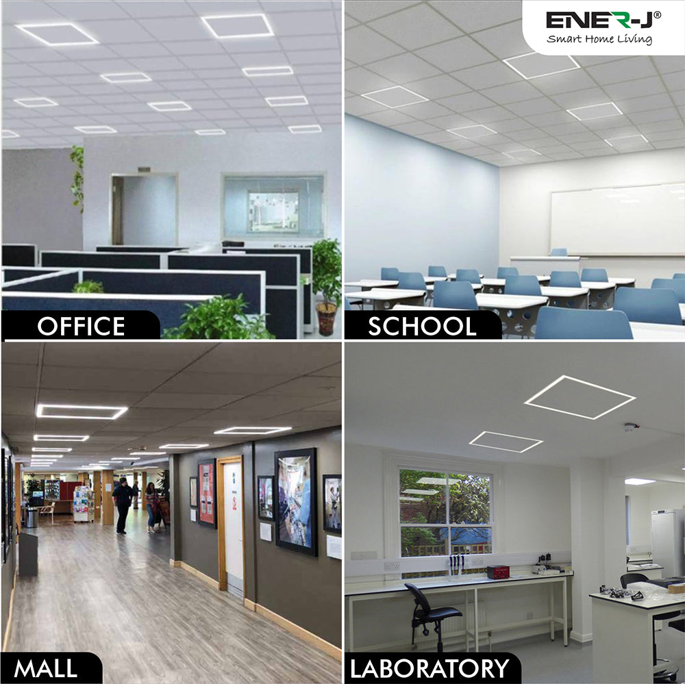 Ener-j T166 LED Borderline Panel 60x60 40W 4000 Lumens, 6000K Pack of 2