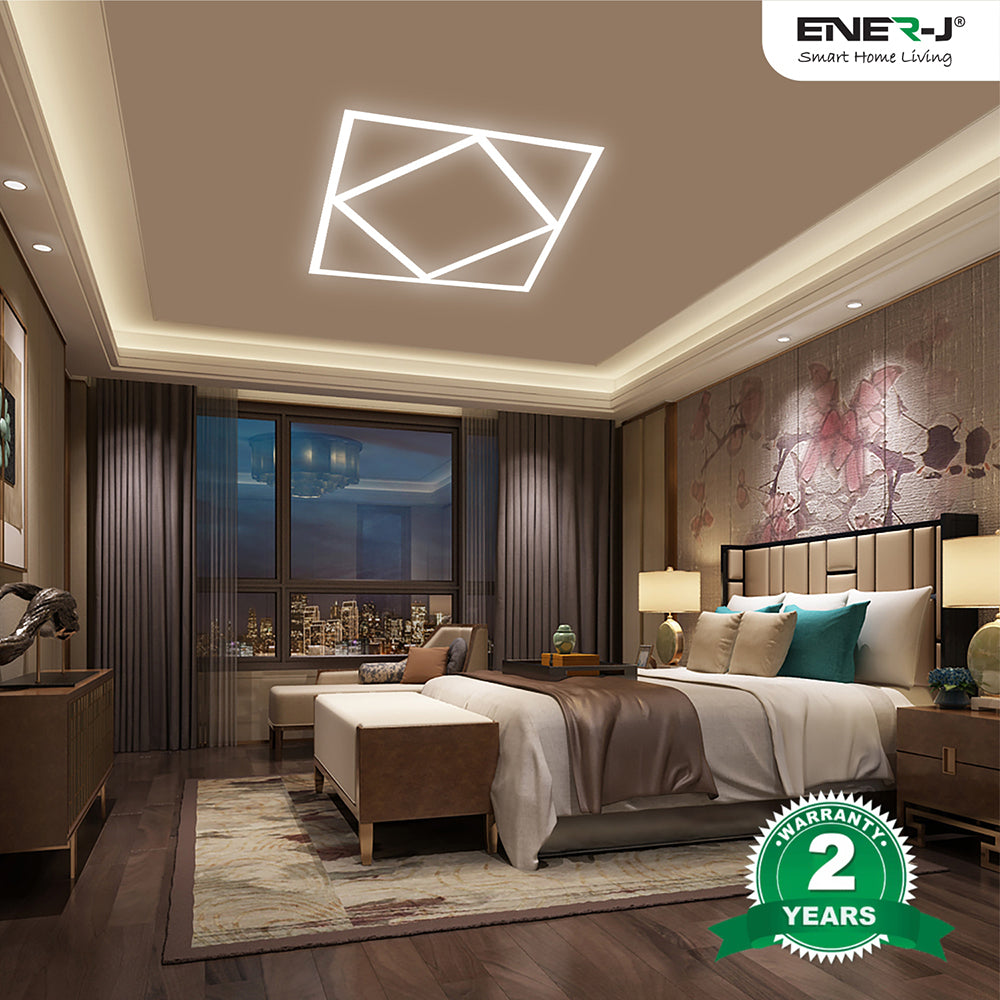 Ener-j T200 Diamond Square Borderline LED Panel, 600x600mm 40W 4000 Lumens, 6000K Pack of 2