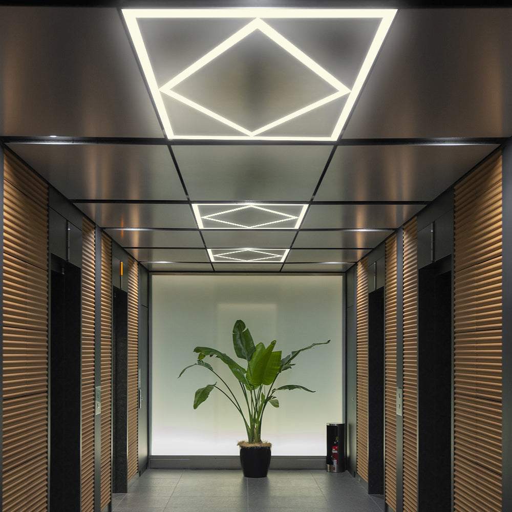 Ener-j T200NW Diamond Square Borderline LED Panel, 600x600mm 40W 4000 Lumens, 4000K Pack of 2