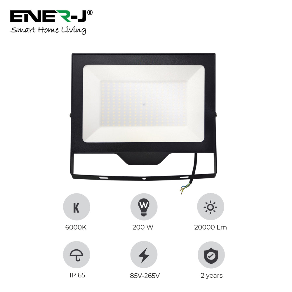 Ener-j T238 LED SMD Non PIR Floodlight IP65 200W 20000Lm, 6000K