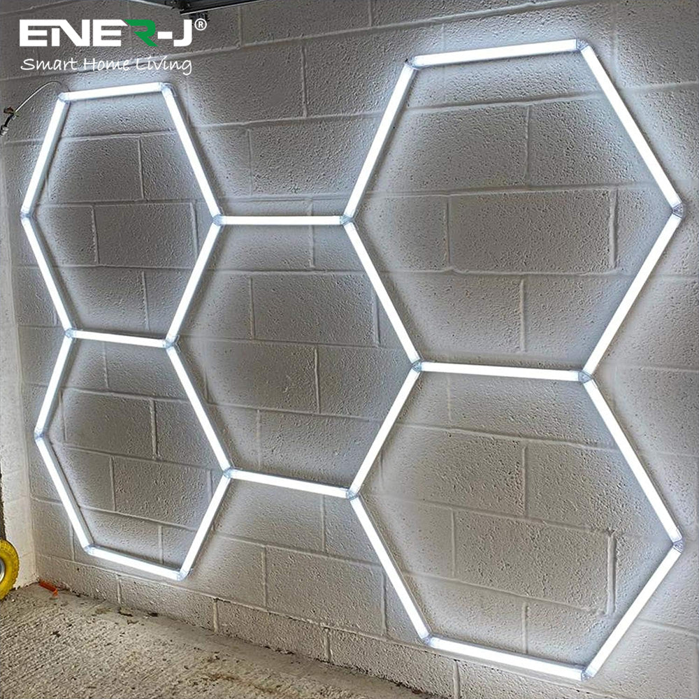 Ener-j T303CCT 160W Car Showroom Lights with 5 Hexagon design, PC T5 Tubes, CCT switchable through on-off switch