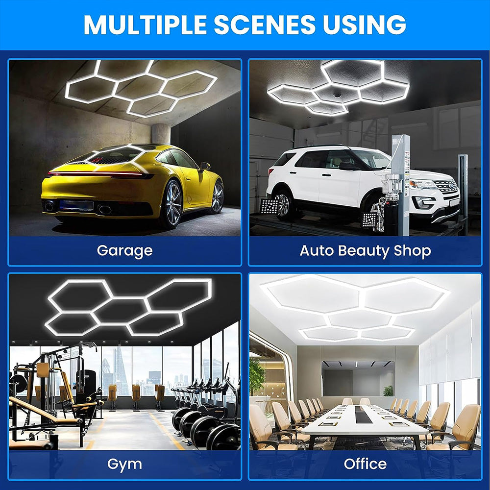 Ener-j T303CCT 160W Car Showroom Lights with 5 Hexagon design, PC T5 Tubes, CCT switchable through on-off switch
