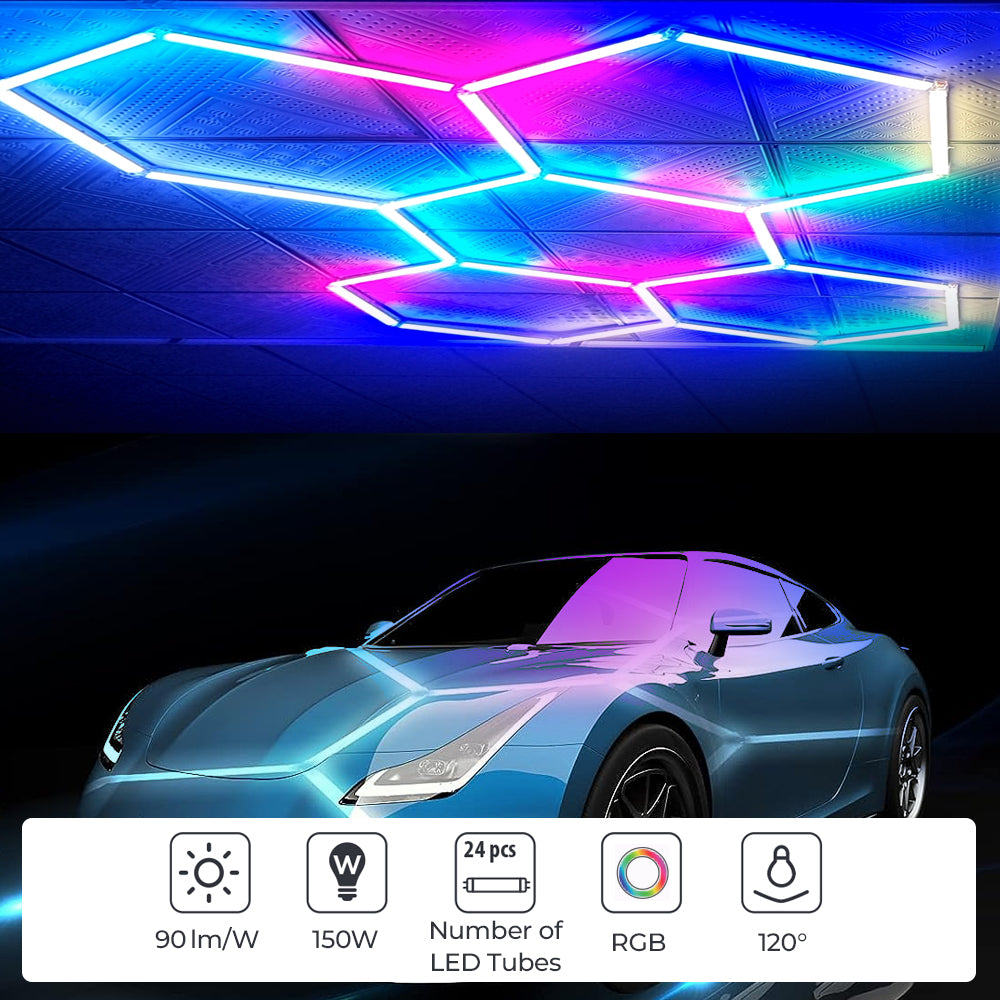 Ener-j T303RGB 150W Car Showroom Light, T5 Tubes, RGB with Remote, Connector 20pcs