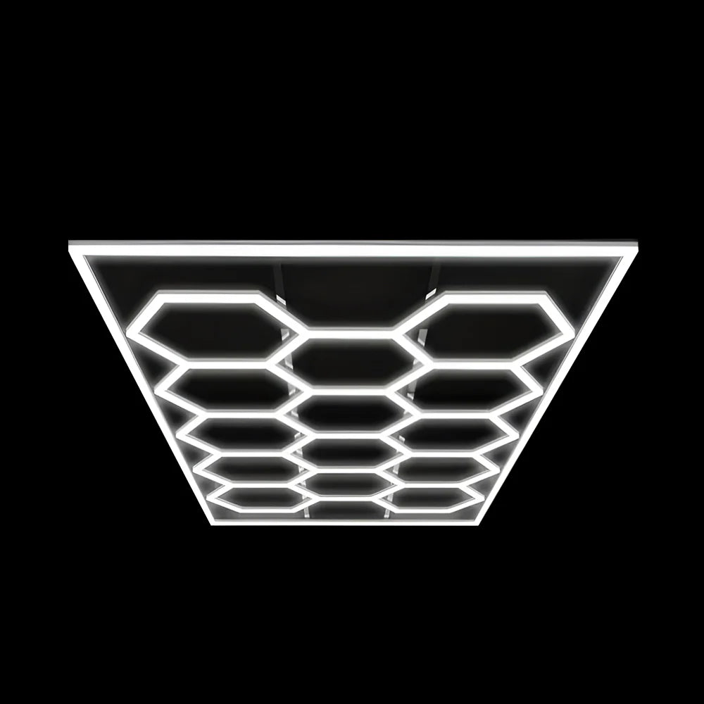 Ener-j T304RGB 600W Car Showroom Lights with 14 Hexagon design with frame, RGBIC with Remote