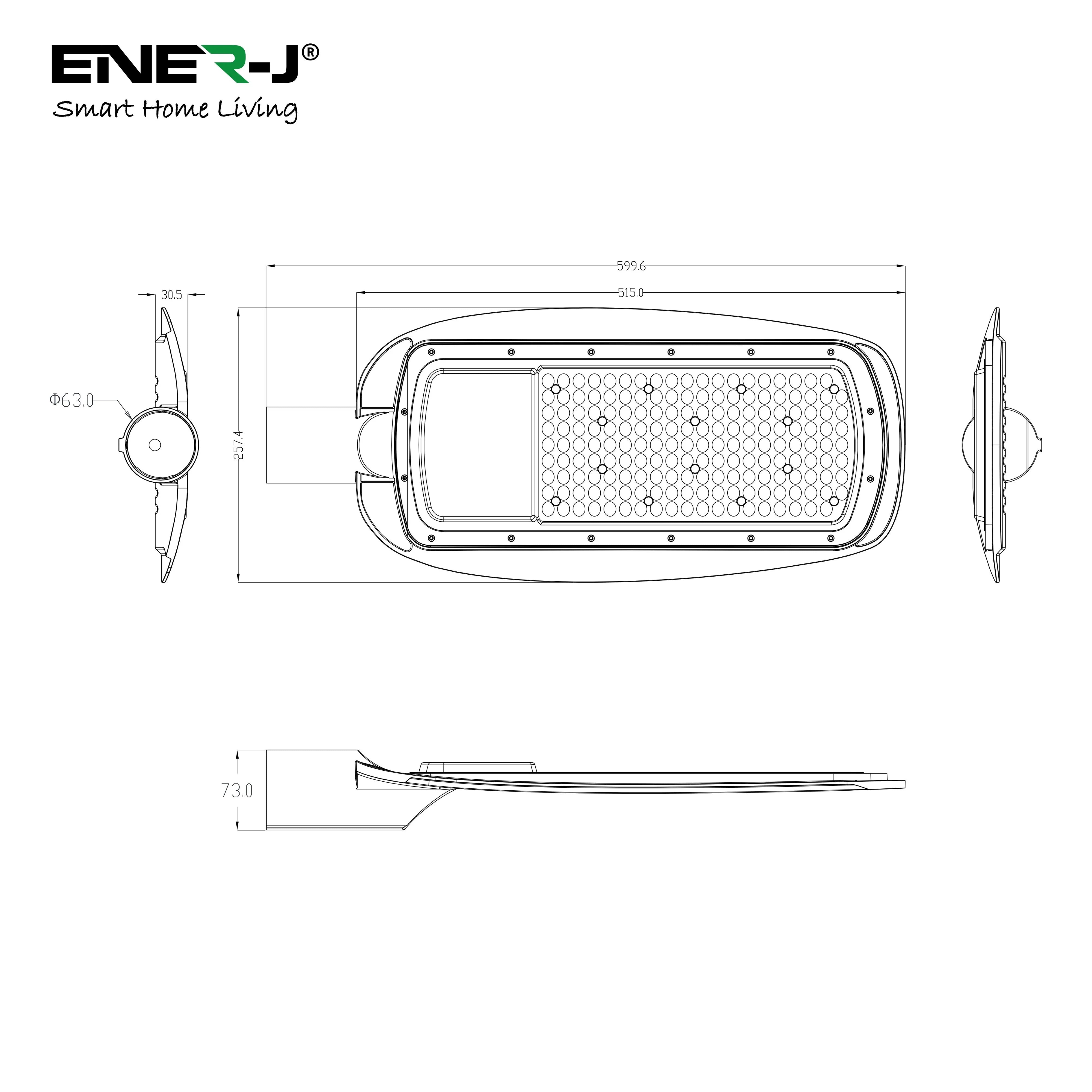 Ener-j T352 150W LED Streetlights, AC185-265V, 120Lm/W, 6000K