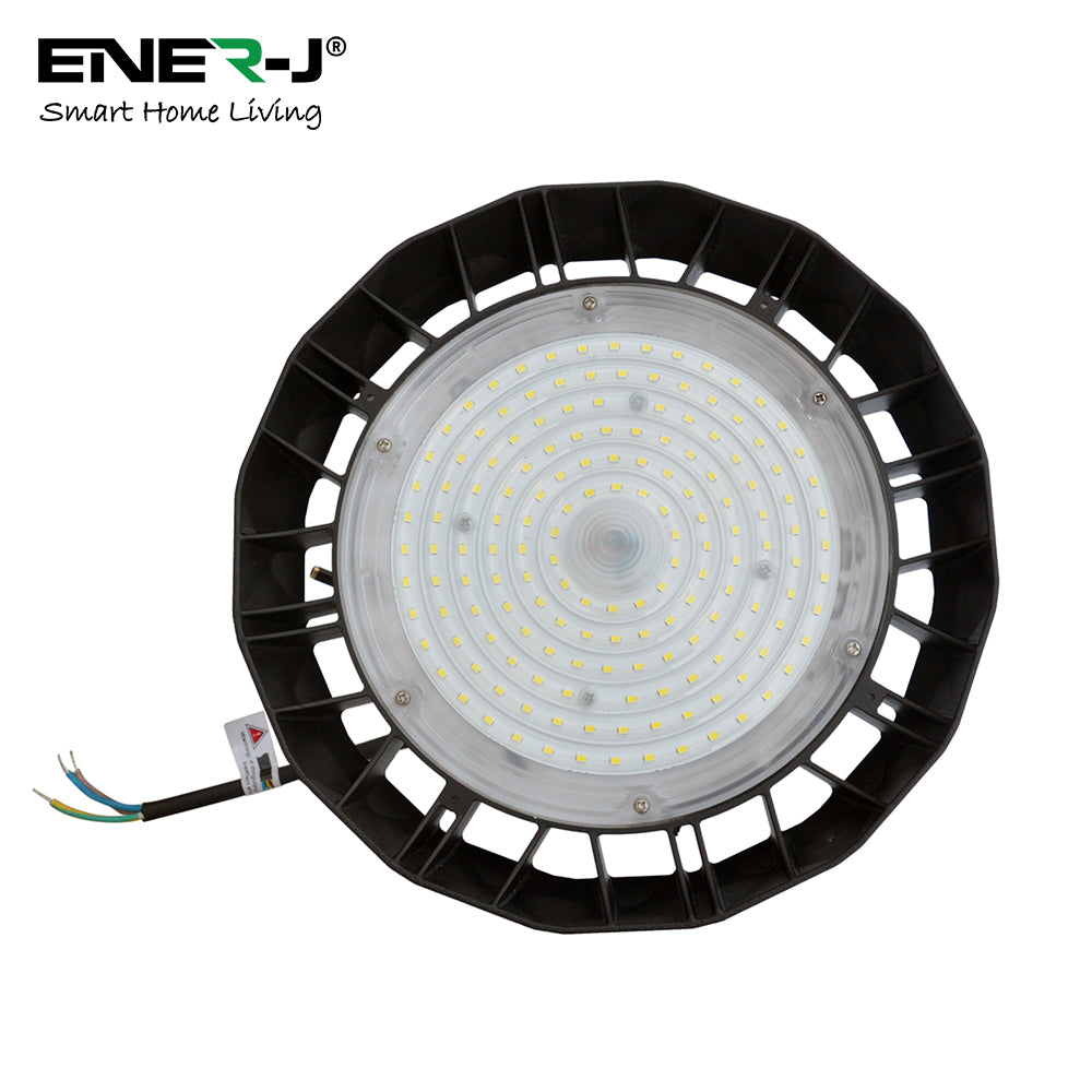 Ener-j T380 LED UFO High Bay Lights, Wattage Switchable (120W-160W-200W), CCT Switcheable (6000K-4000K-3000K), 160Lm/W, IP65