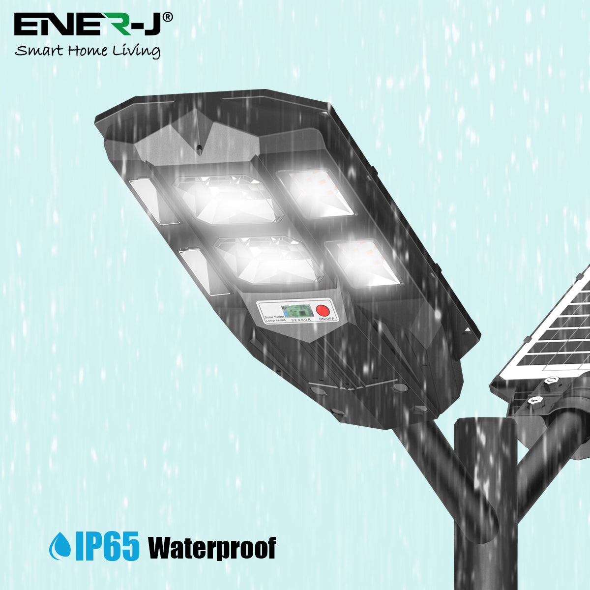 Ener-j T389 70W Solar Streetlights 6500K with 6V 8W Solar Panel & 6000 mAh Battery & Remote