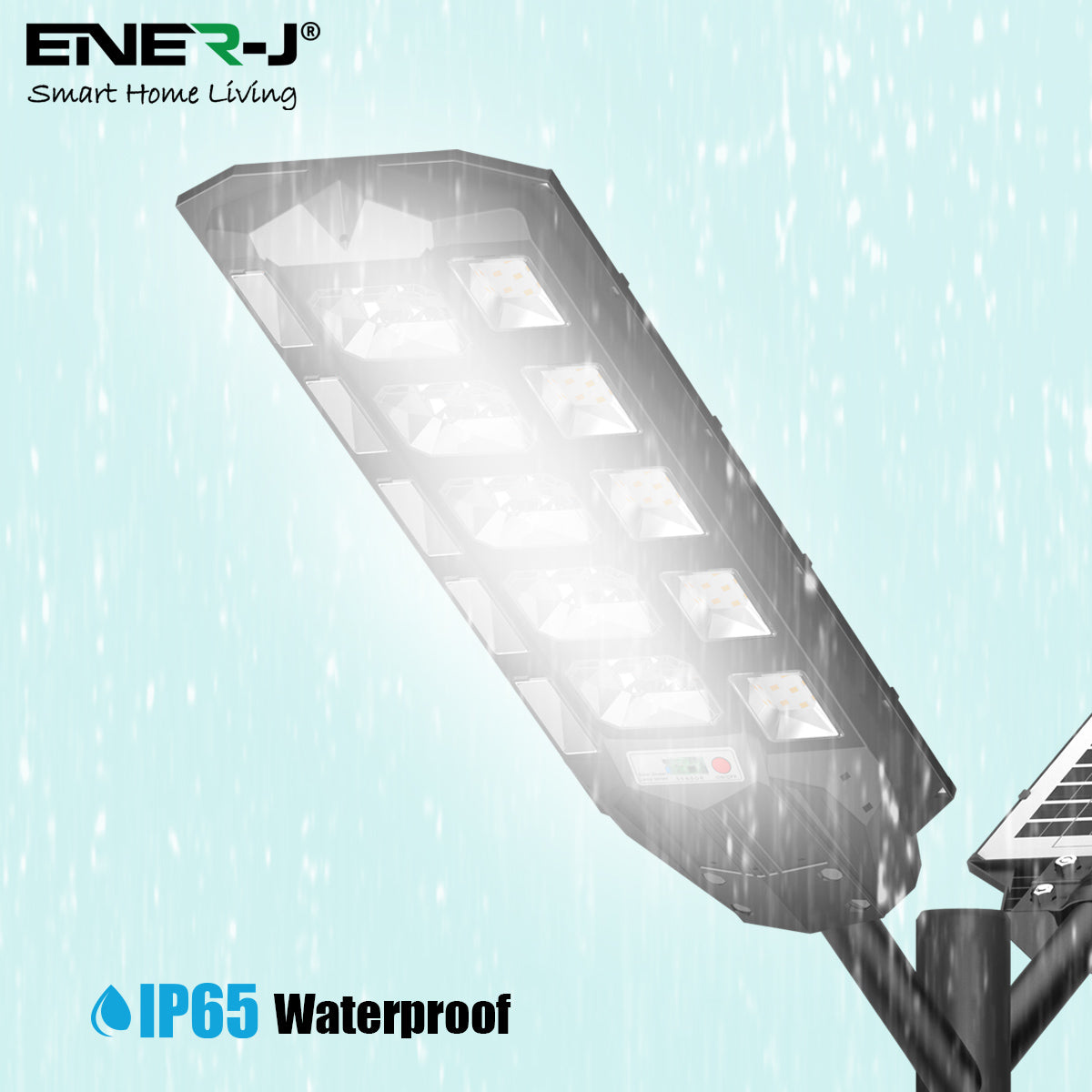 Ener-j T392 200W Solar Streetlights 6500K with 6V 18W Solar Panel & 24000 mAh Battery & Remote