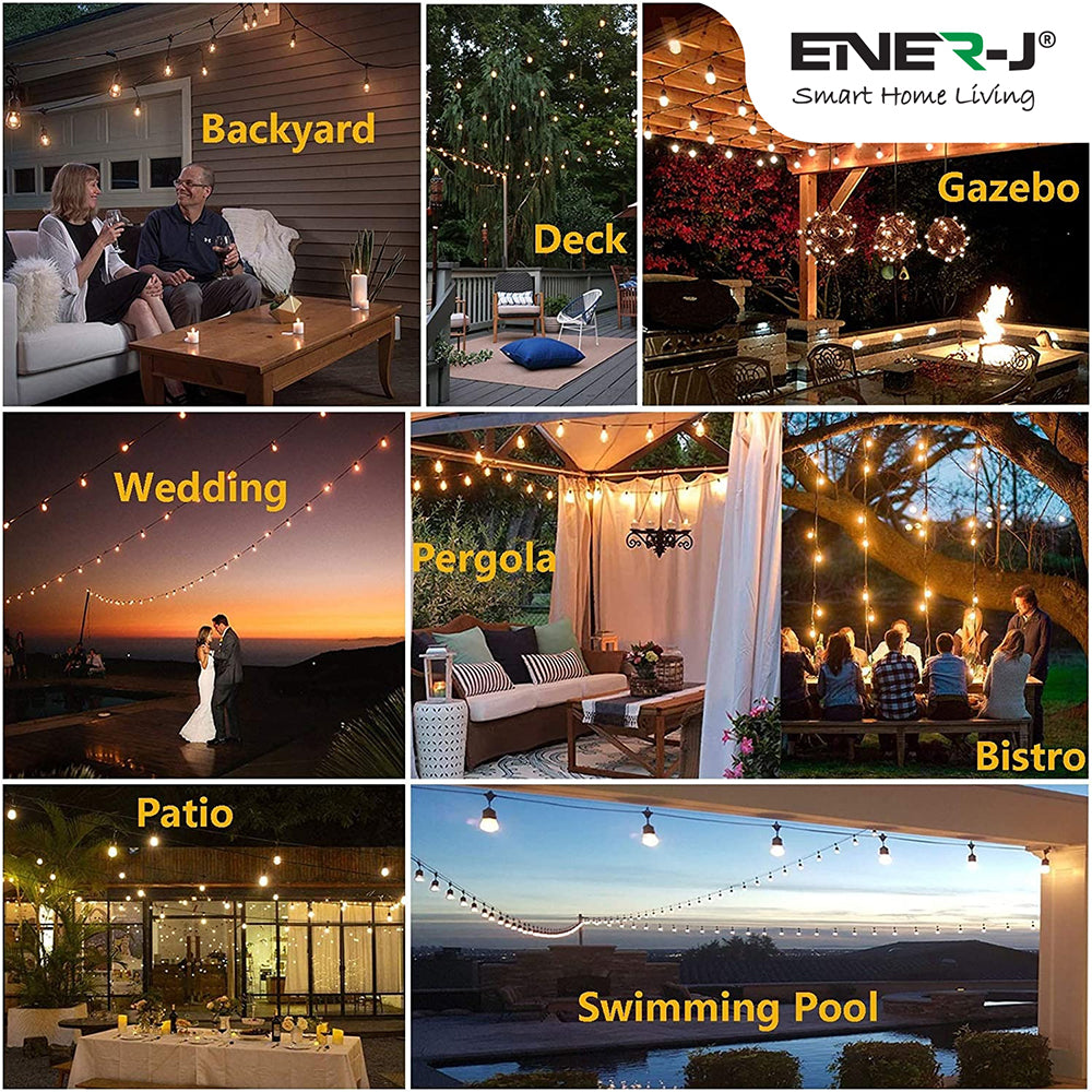 Ener-j T447 LED Filament Bulb String Light Kit 15.2m (inc 15x2W Filament LED Lamps)