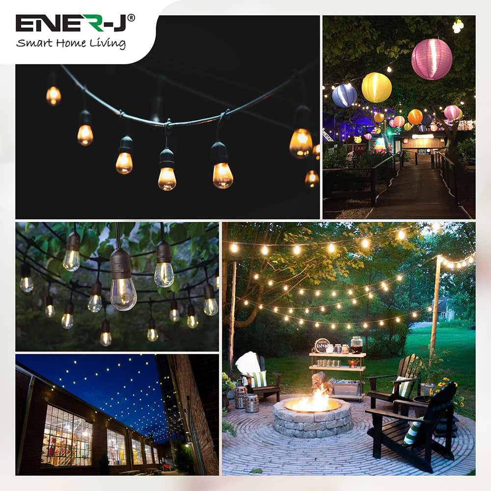 Ener-j T447 LED Filament Bulb String Light Kit 15.2m (inc 15x2W Filament LED Lamps)