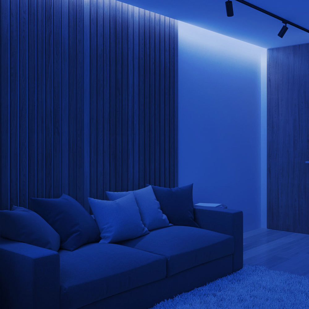 Ener-j T467 24V COB LED Strip Lights with 320 LEDs/M, 10W/M, 1100lm/M, CRI 90-92, 5m Roll, BLUE