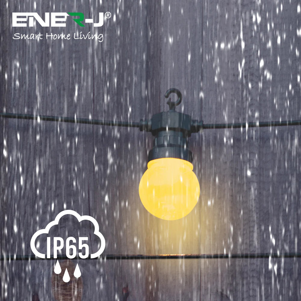 Ener-j T473 13 Meters RGB String Light Kit, 5V 5W (20 RGB Bulbs + IR Remote + UK Adapter)