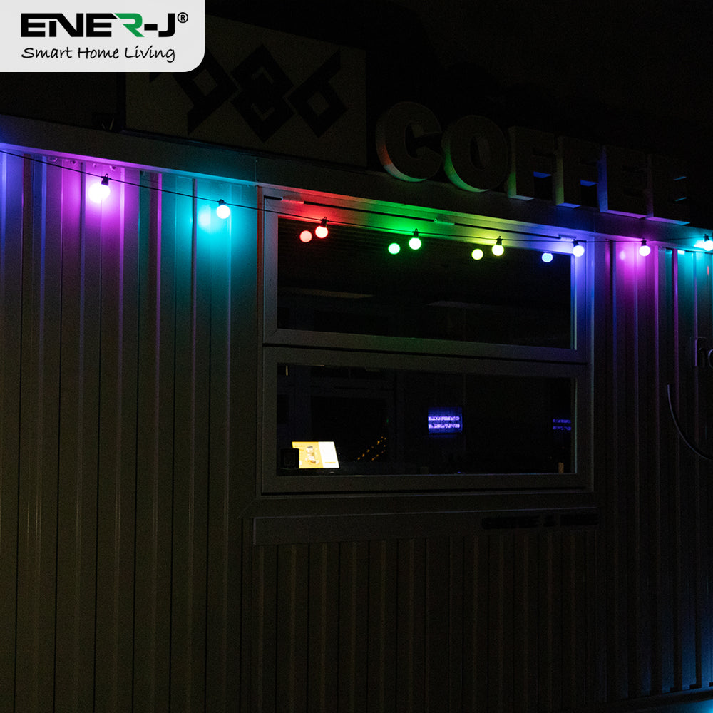 Ener-j T475 Solar RGB+WW (2 Way) String Lights with Remote, 10 Meters, 10 lamps, IP44