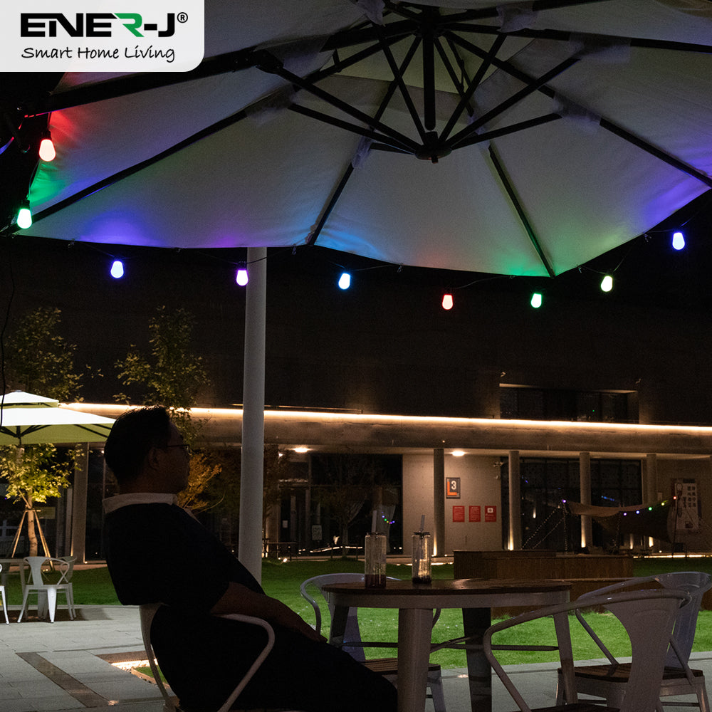 Ener-j T475 Solar RGB+WW (2 Way) String Lights with Remote, 10 Meters, 10 lamps, IP44