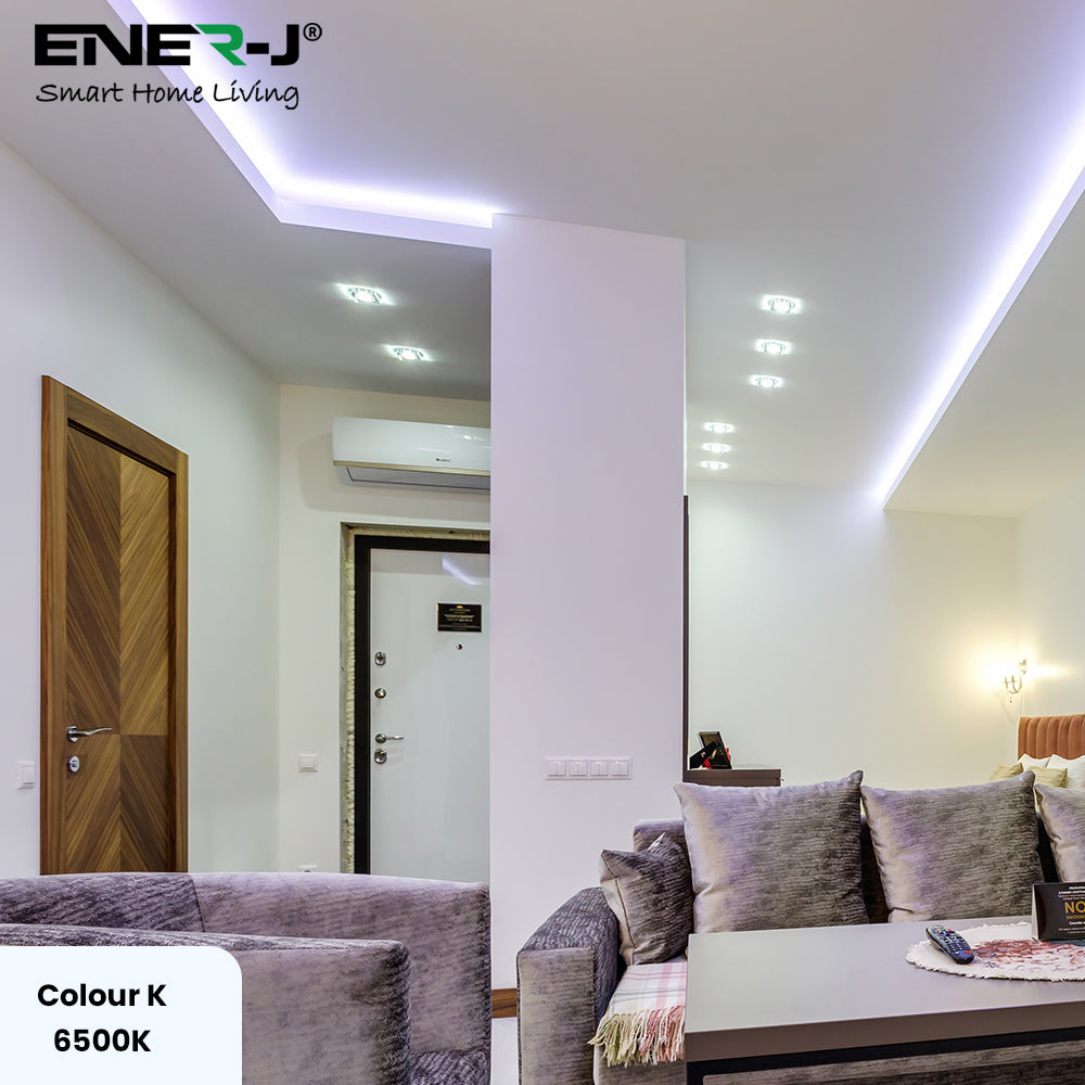 Ener-j T489 24V COB LED Strip Lights with 320 LEDs/M, 10W/M, 1020lm/M, CRI 90-92, 30m Roll, 6000K, IP20