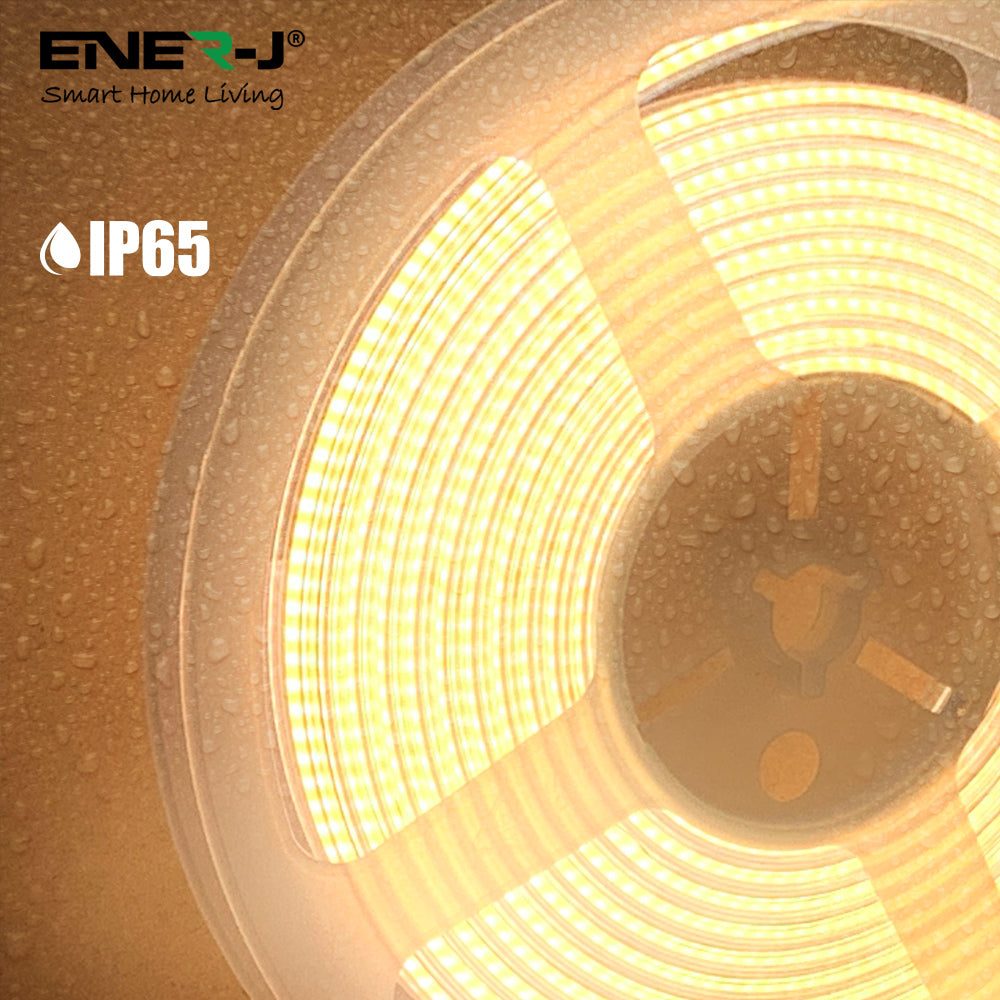 Ener-j T490 24V COB LED Strip Lights with 320 LEDs/M, 10W/M, 1020lm/M, CRI 90-92, 30m Roll, 4000K, IP20
