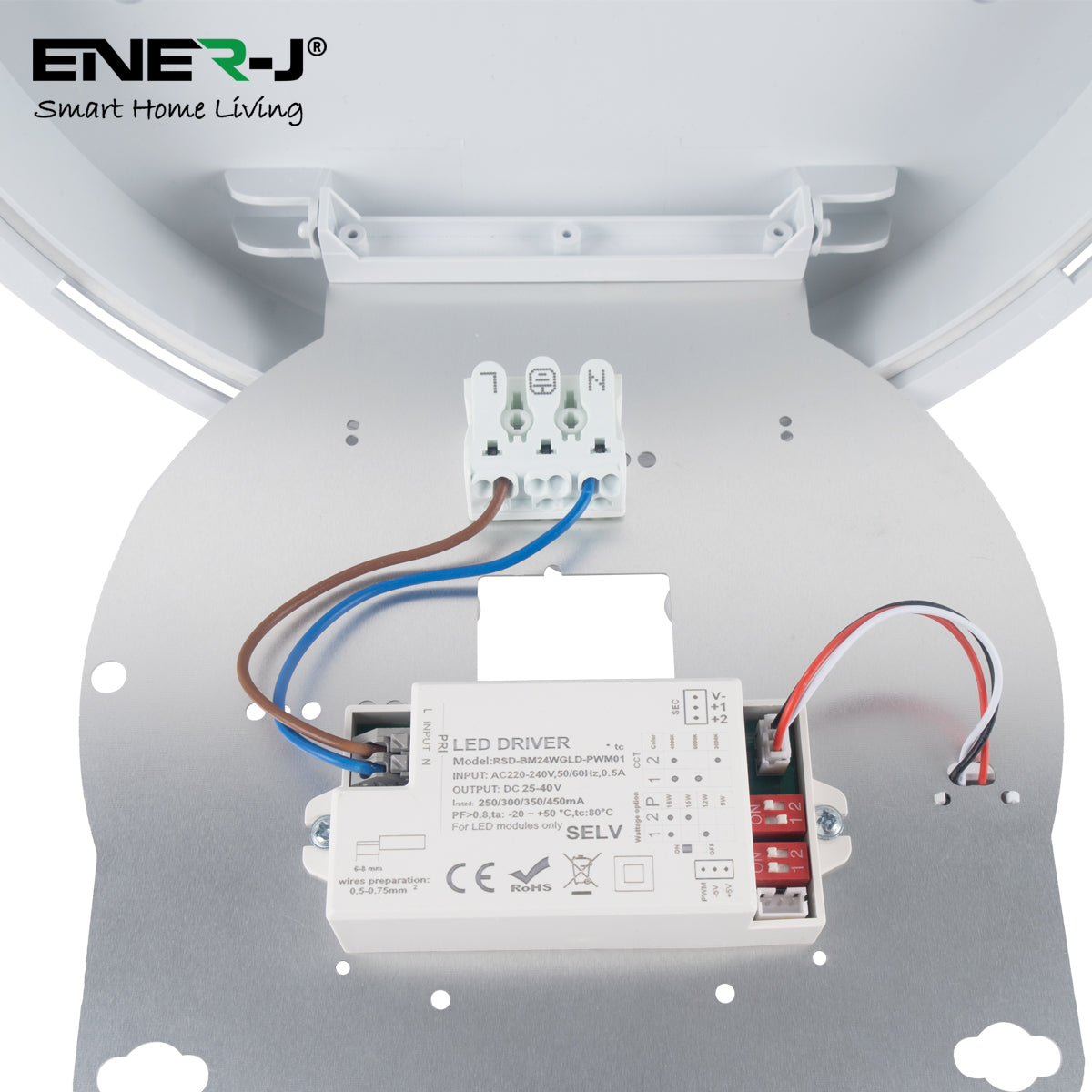 Ener-j T562 9 in 1 LED Bulkheads with Power Switchable (12W-15W-18W) and CCT Switchable & Built-in Microwave Sensor
